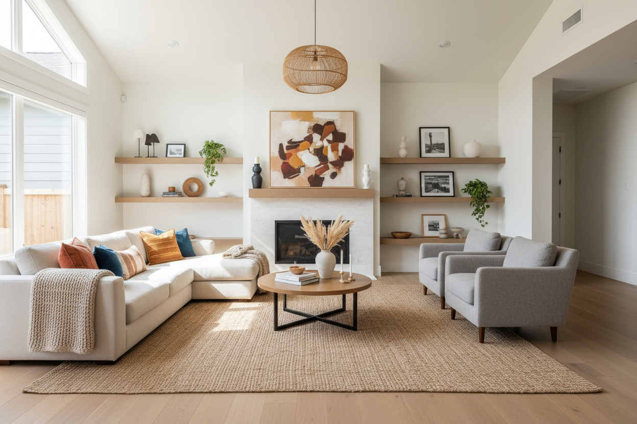 Sala de estar moderna y acogedora